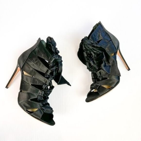 ALEXANDRE BIRMAN Sandals womens size 8.5 black Tie Silk Gladiator Sandals - Picture 2 of 13